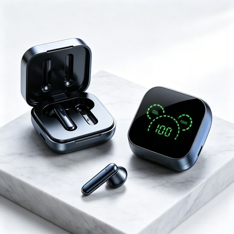 TWS Wireless Bluetooth Earphones with LED Display Waterproof Sport Earbuds
