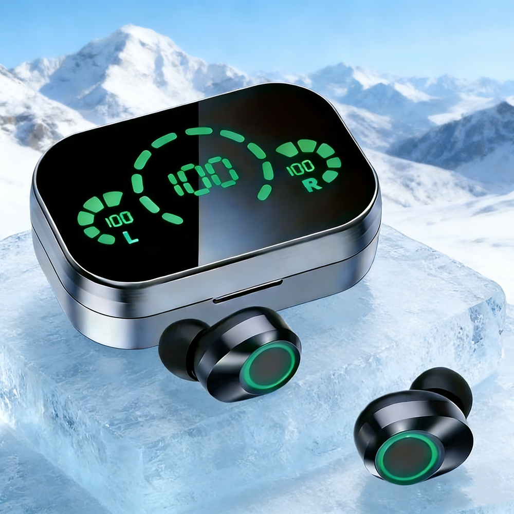 Premium True Wireless Earbuds Bluetooth with Mic and LED Charging Case