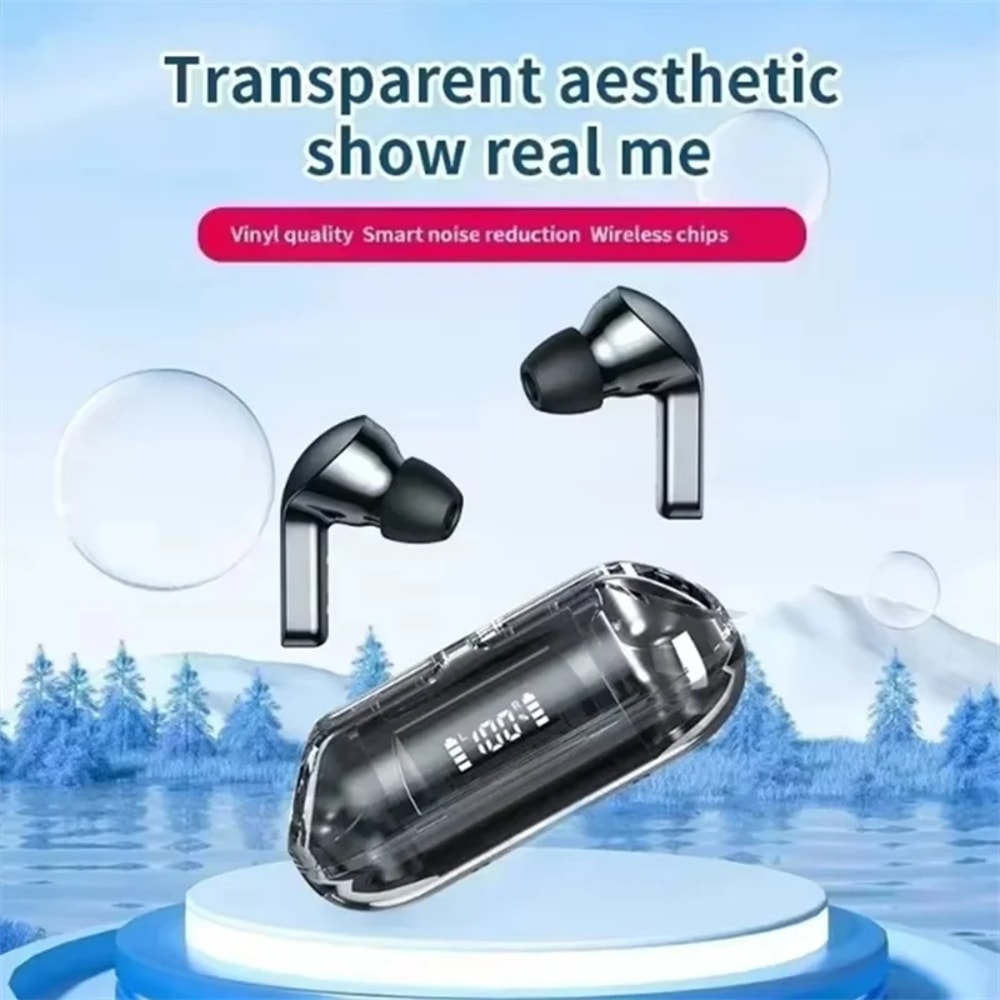 Smart Display TWS Wireless Earbuds True Stereo Bluetooth Headphones with Microphone