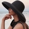 Aura Summer Wide Brim Straw Sun Hat Elegant Packable Beach Panama Hat For Women 0