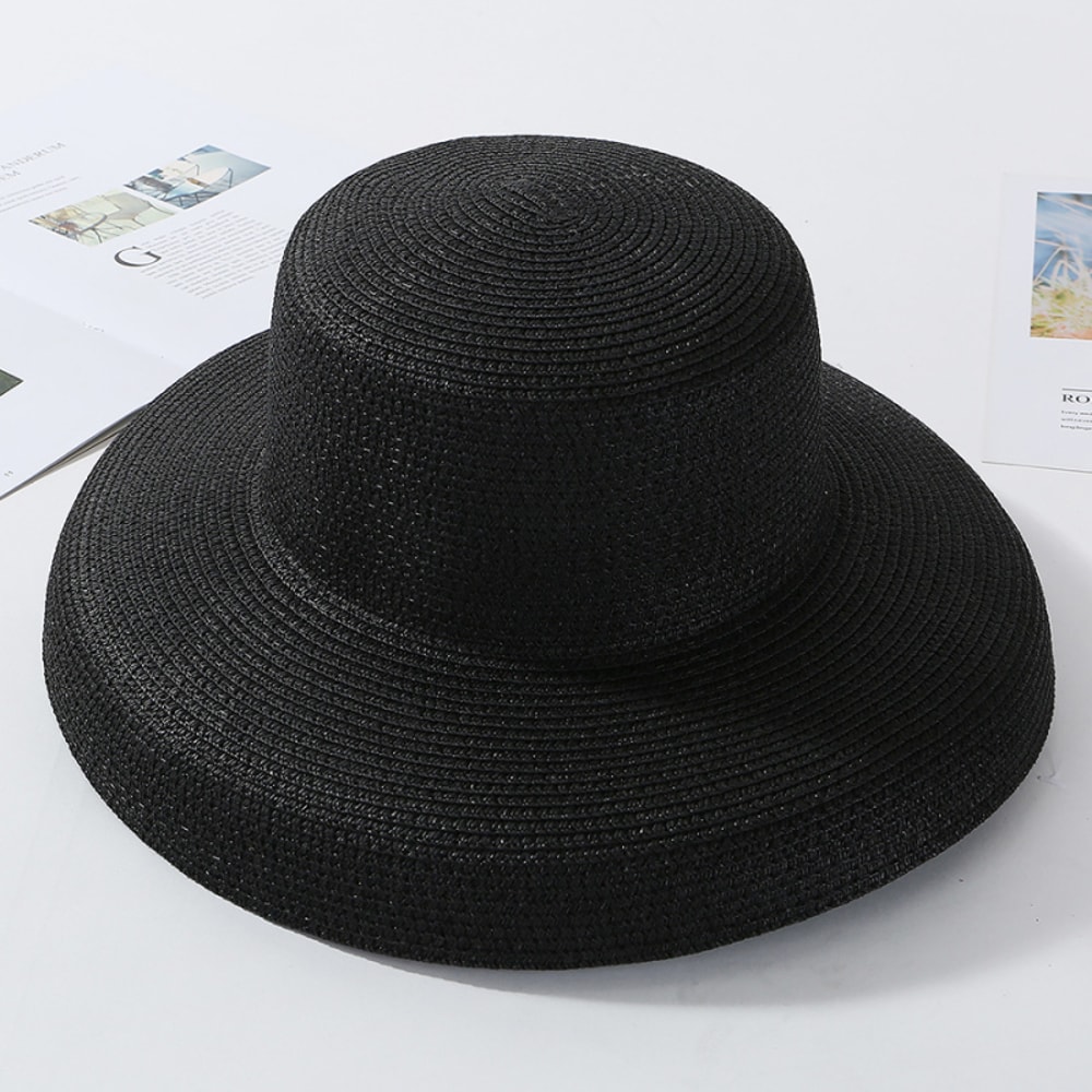 Aura Summer Wide Brim Straw Sun Hat Elegant Packable Beach Panama Hat For Women 4