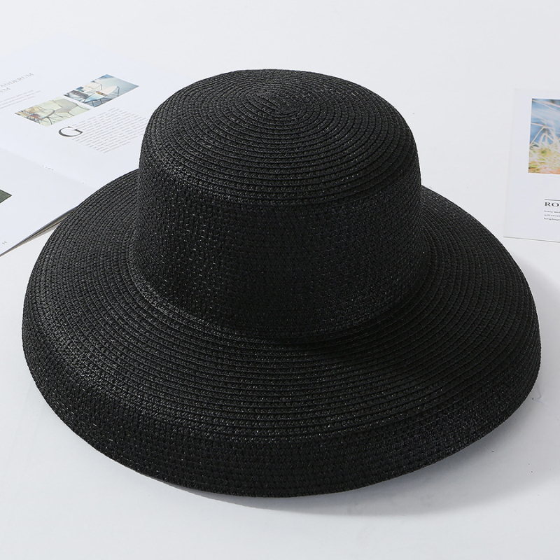 Aura Summer Wide Brim Straw Sun Hat Elegant Packable Beach Panama Hat For Women 4