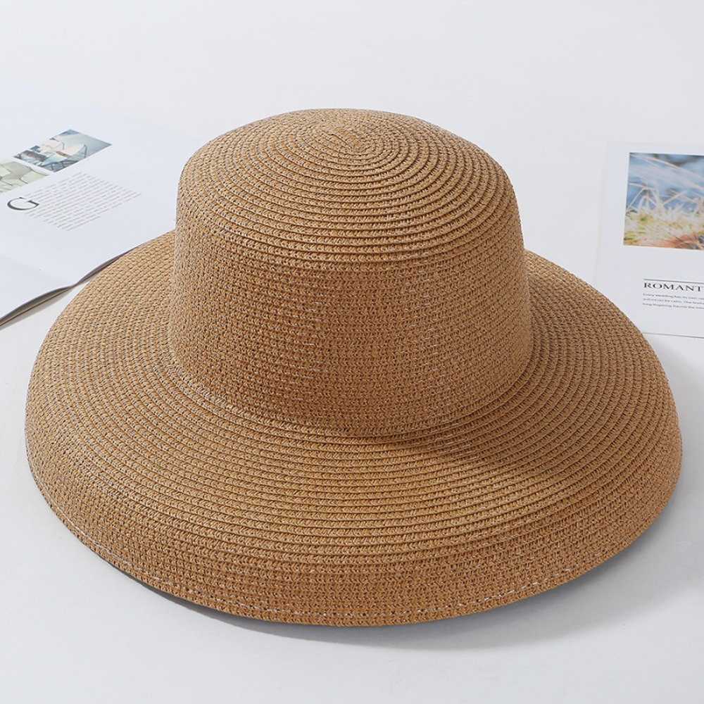 Aura Summer Wide Brim Straw Sun Hat Elegant Packable Beach Panama Hat For Women 6