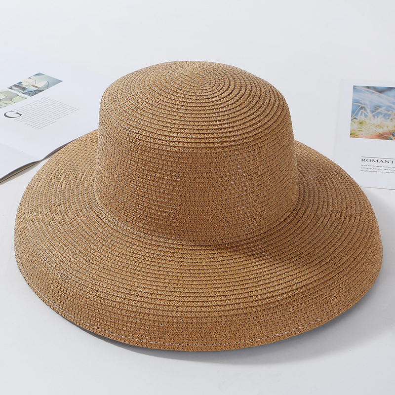 Aura Summer Wide Brim Straw Sun Hat Elegant Packable Beach Panama Hat For Women 6