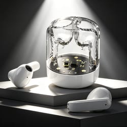 lumorax music bucket wireless bluetooth headphones with dynamic light effects and in ear noise cancelling
