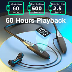 waterproof bluetooth neckband headphones with hd mic for sports and running