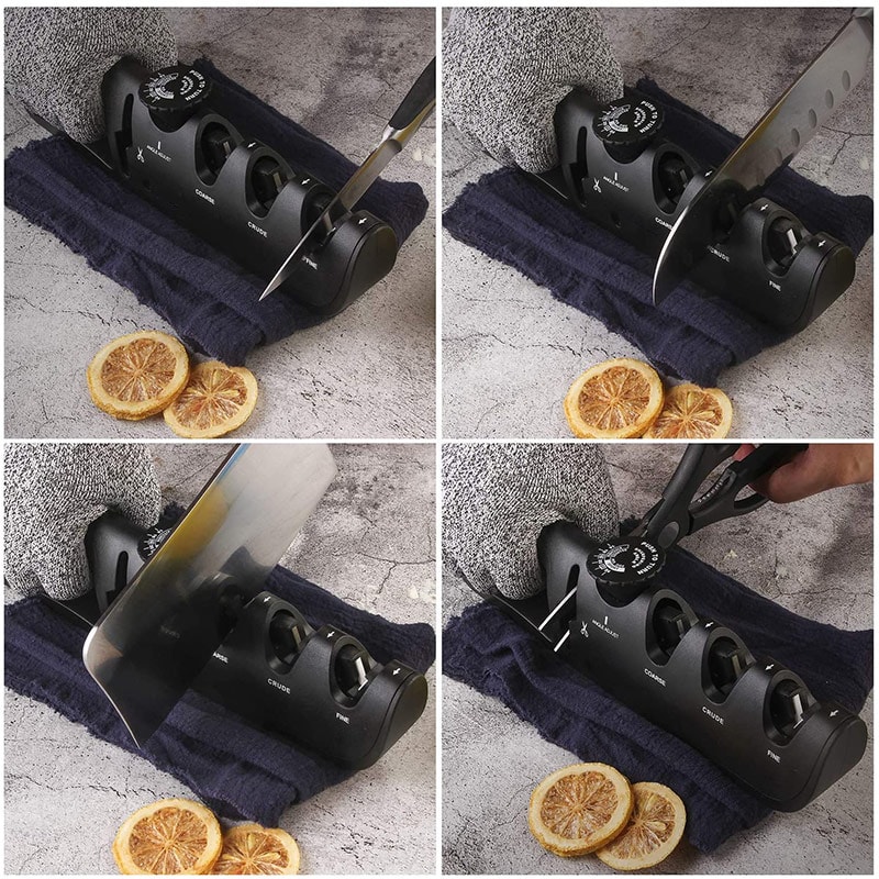 Professional Stage Adjustable Knife Sharpener Kitchen Knife & Scissors Whetstone Sharpening Tool