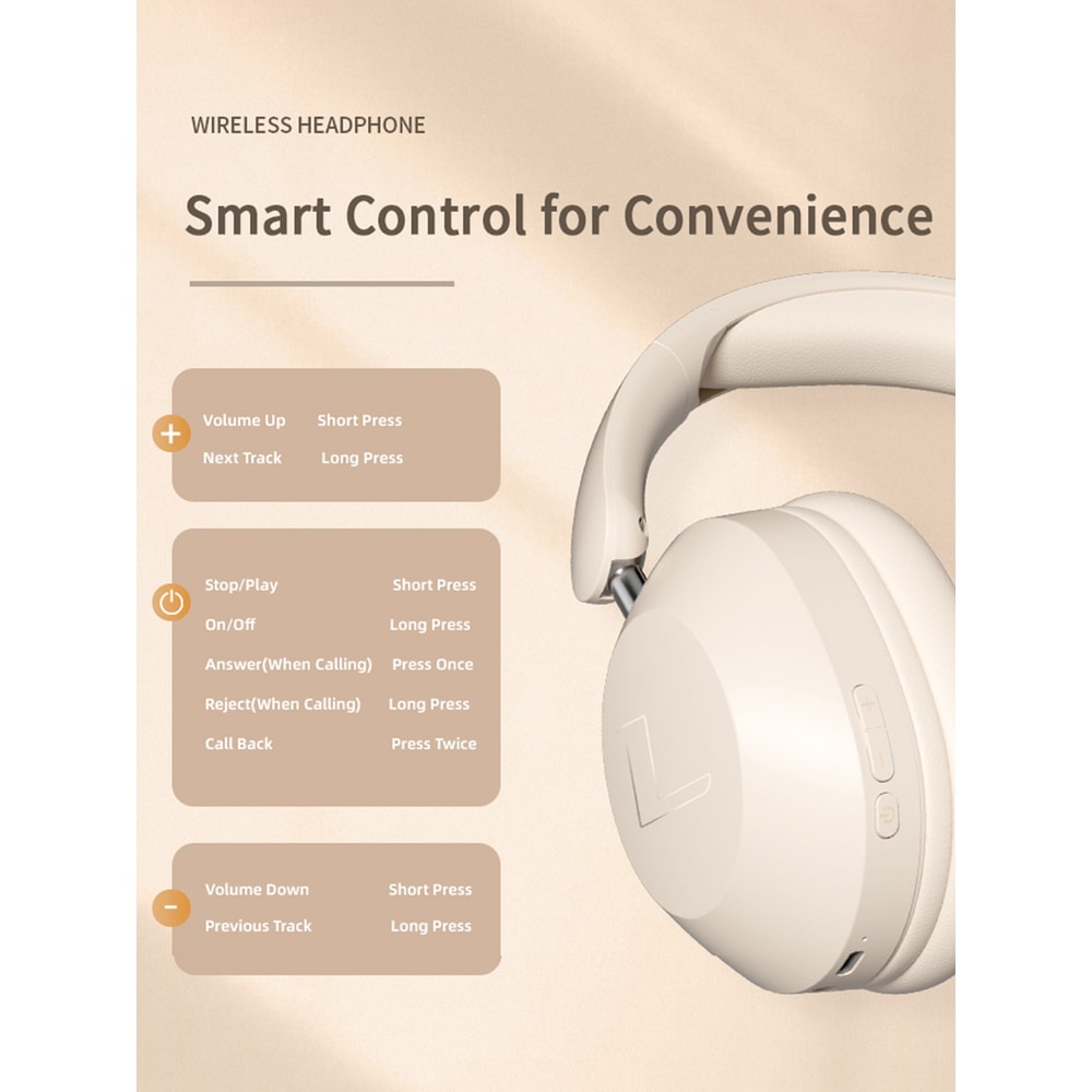 Over Ear Bluetooth Headphones With Mic For Calls Gaming And Music 3