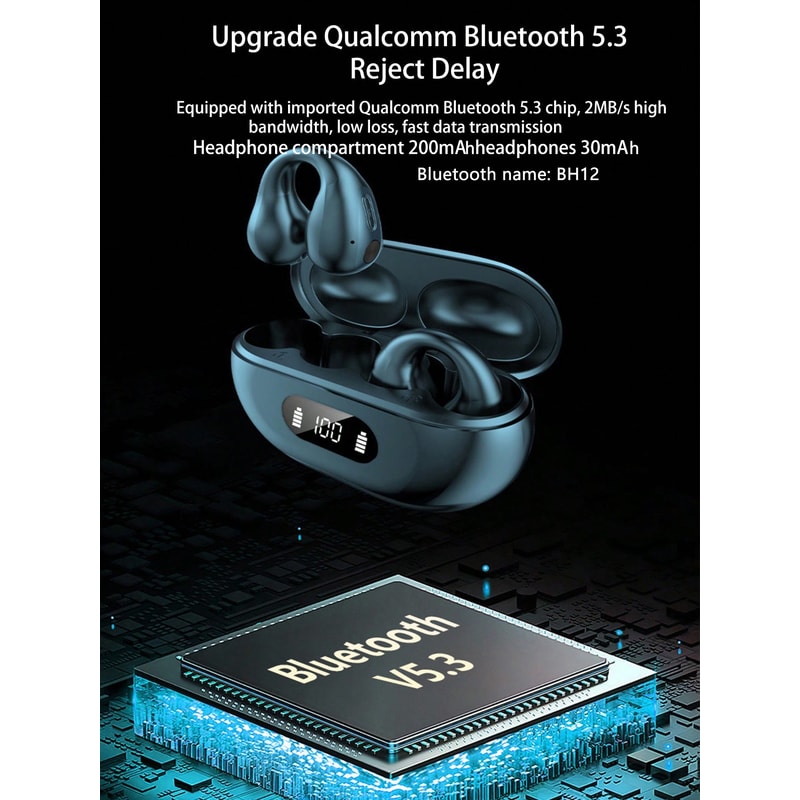 Waterproof Clip On Bluetooth Earphones with Ergonomic Fit and High Quality Sound