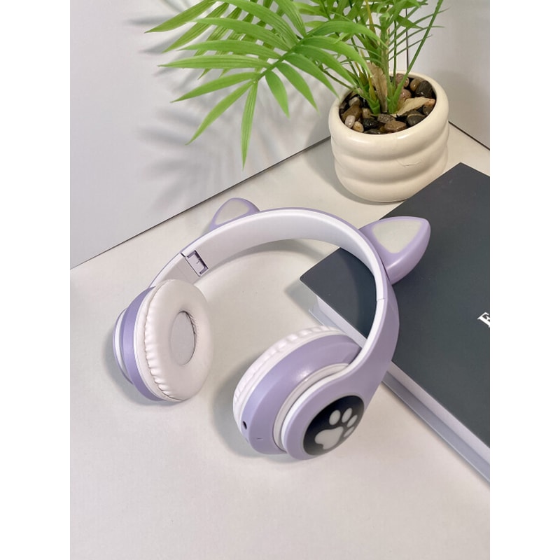 LED Bluetooth Cat Ear Headphones With Glowing Lights Wireless Cat Ear Headset For Kids Teens 5