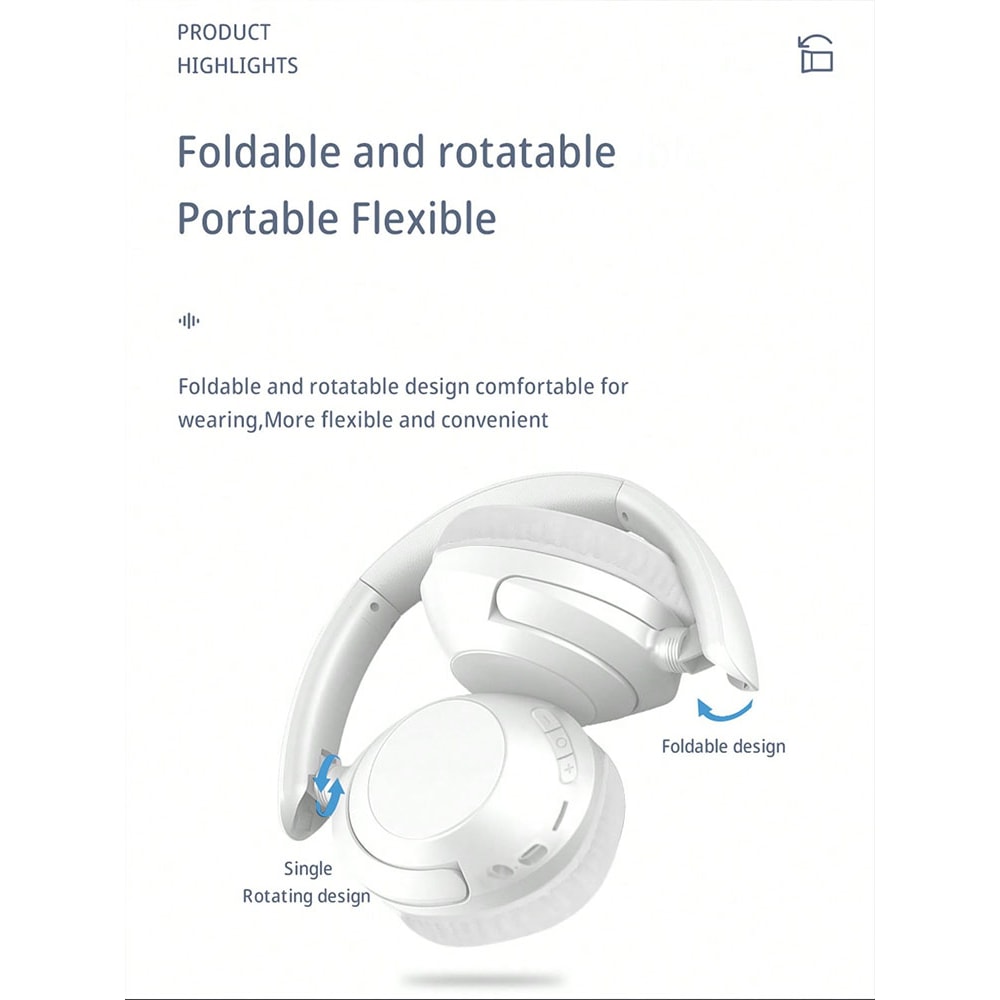 Foldable Wireless Bluetooth Headphones With Low Latency Gaming Sound 3