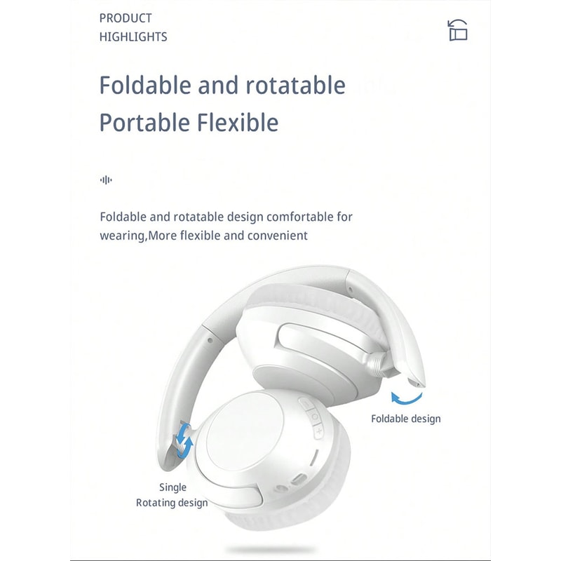 Foldable Wireless Bluetooth Headphones With Low Latency Gaming Sound 3