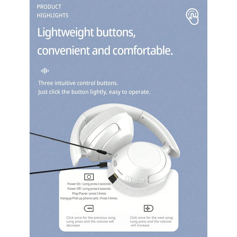 Foldable Wireless Bluetooth Headphones With Low Latency Gaming Sound 4