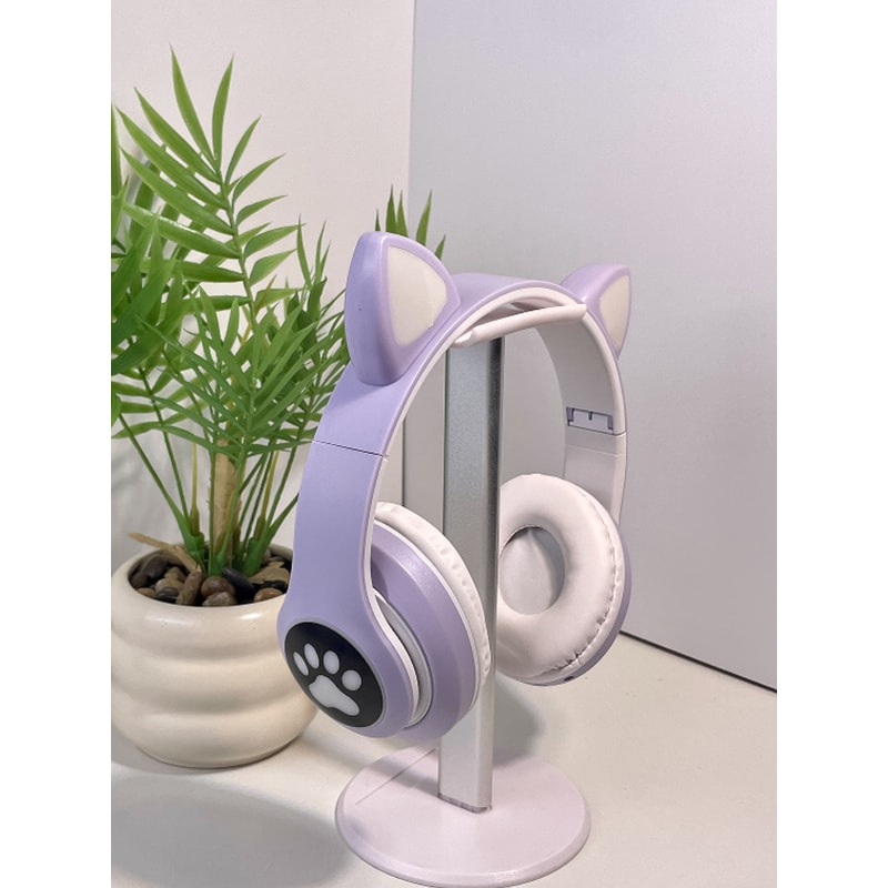 Cat Ear Wireless Gaming Headset With Light Up Paw Design And Low Latency Audio 0