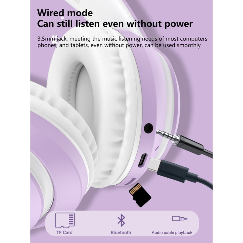 Cat Ear Wireless Gaming Headset With Light Up Paw Design And Low Latency Audio 2