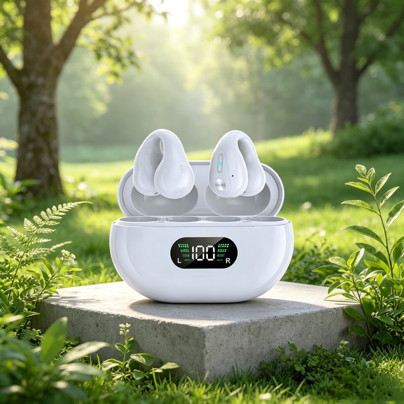 Bluetooth Ear Clip Bone Conduction Headphones for Sports and Calls