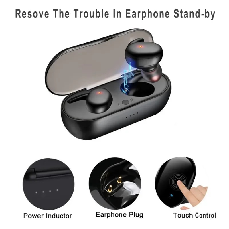 TWS Bluetooth Wireless Earbuds with Noise Reduction and Charging Case