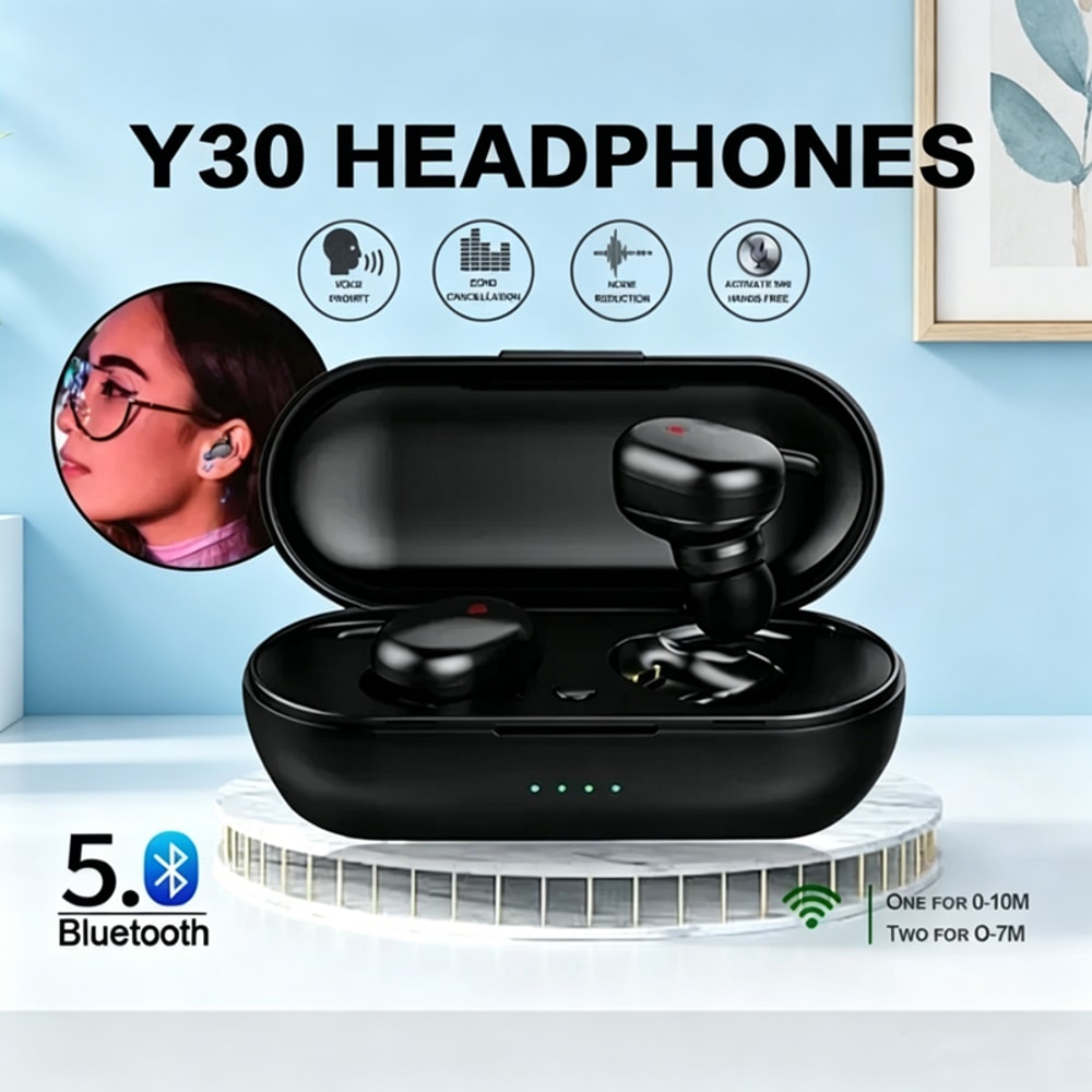 Bluetooth TWS Wireless Earbuds with Noise Reduction and Waterproof In Ear Design