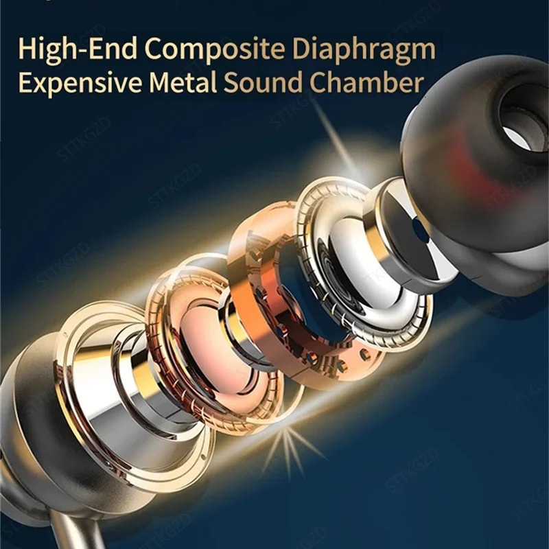 Long Battery Wireless Neckband Headphones with Mic and TF Card Support