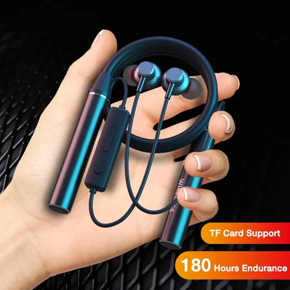 Ultra Endurance Bass Bluetooth Neckband Wireless Headphones with Mic and TF Card Support