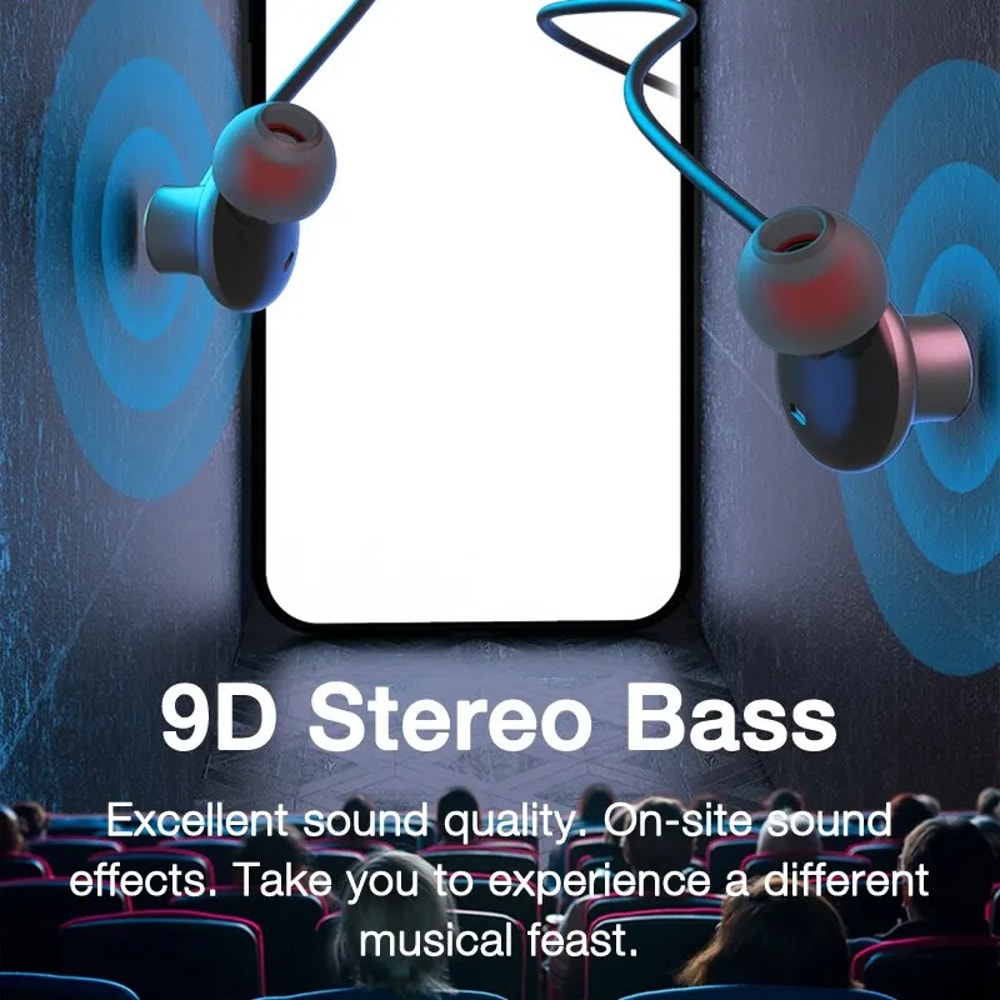 Ultra Endurance Bass Bluetooth Neckband Wireless Headphones with Mic and TF Card Support