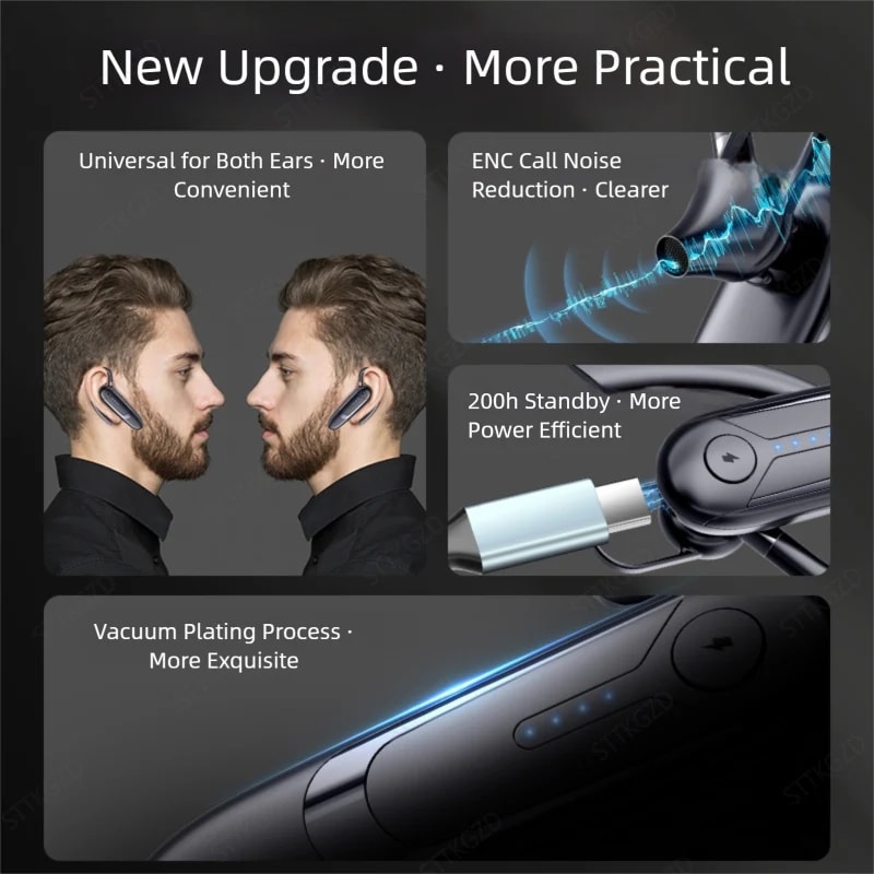 Premium Wireless Bluetooth Headset With Mic Noise Cancelling Bluetooth Handsfree Headset For Calls 1