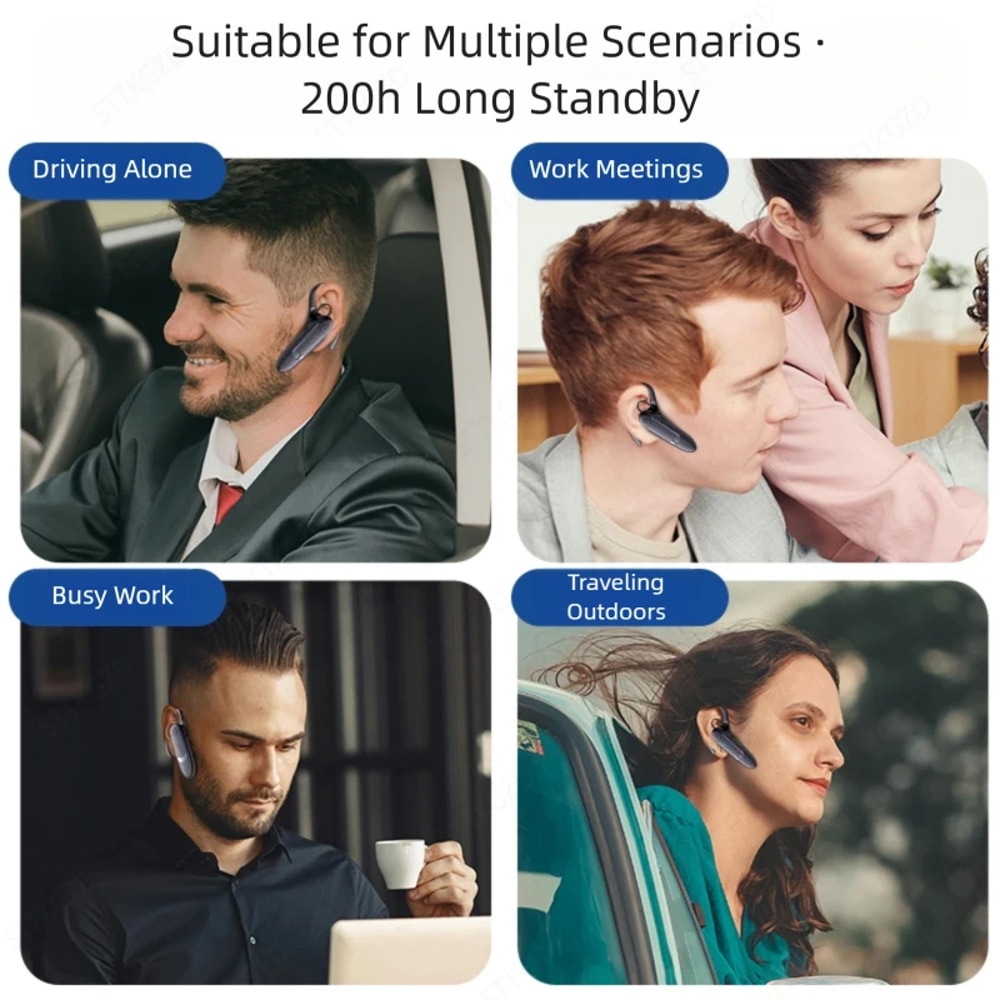 Premium Wireless Bluetooth Headset With Mic Noise Cancelling Bluetooth Handsfree Headset For Calls 5