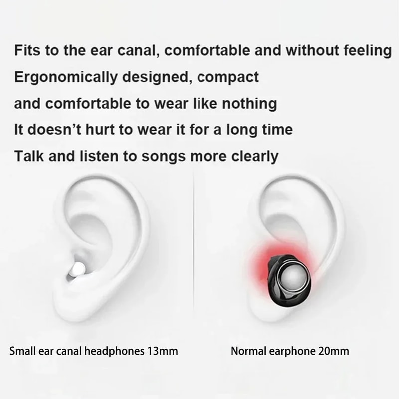 Mini Wireless Bluetooth Earbuds With Mic Ultra Light Wireless Earbuds For Sleep Calls Gaming 3