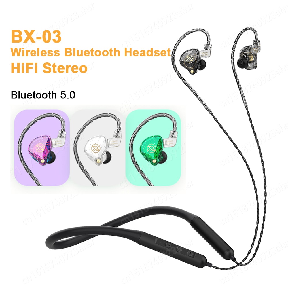 Wireless Bluetooth Neckband Earphones with Mic Noise Cancelling Sports Running Earbuds