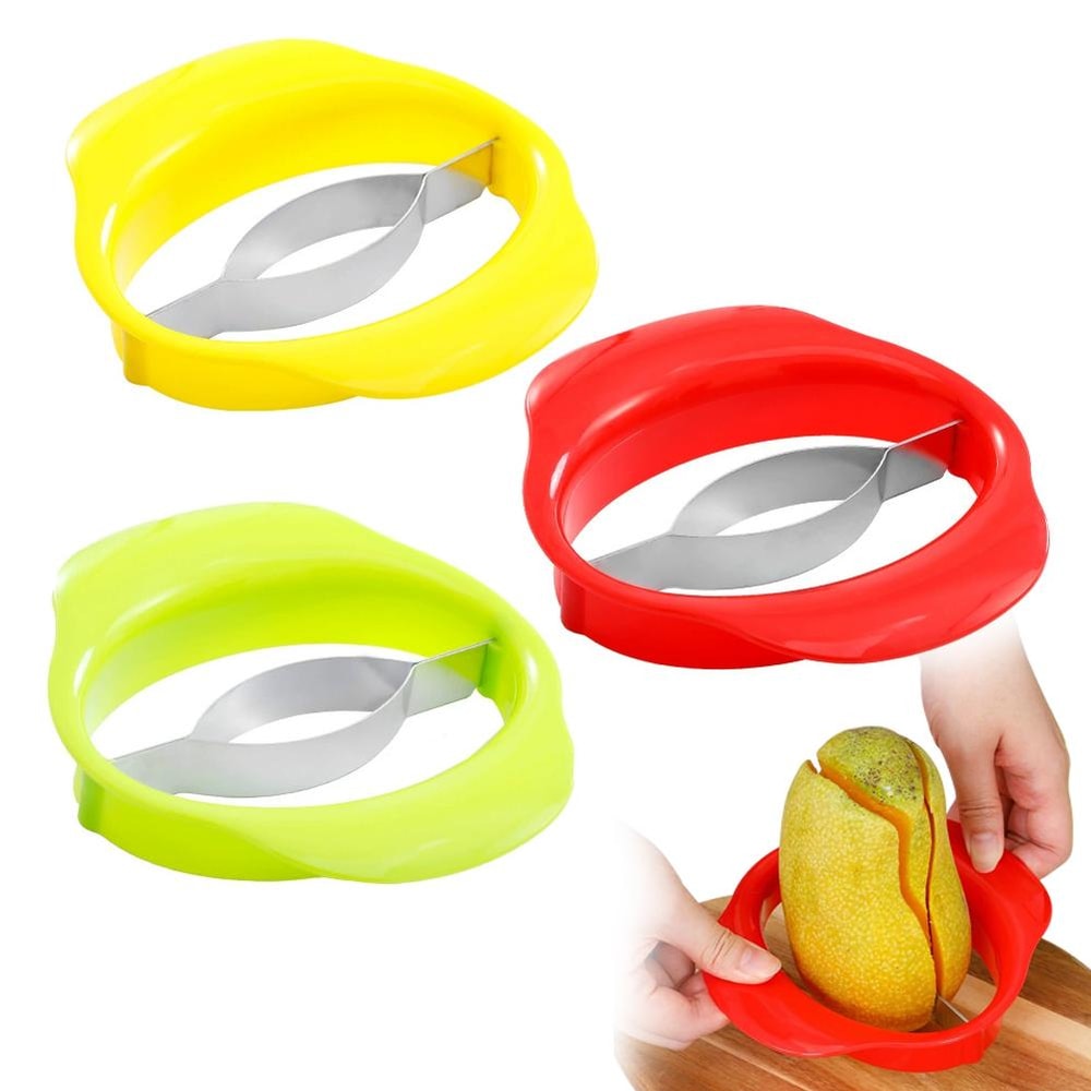 Ergonomic Mango Peeler Slicer with Pit Remover Tool for Quick Fruit Prep