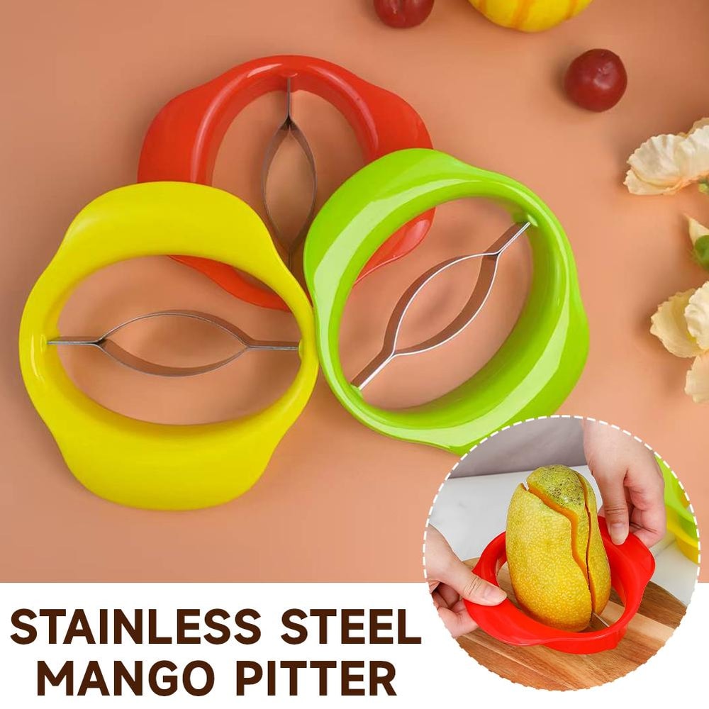 Ergonomic Mango Peeler Slicer with Pit Remover Tool for Quick Fruit Prep