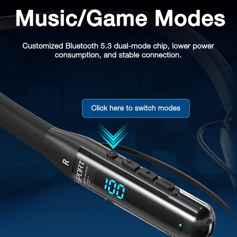 Endurance Pro Wireless Bluetooth Neckband Earphones With Mic Long Battery Life Deep Bass Stereo 3