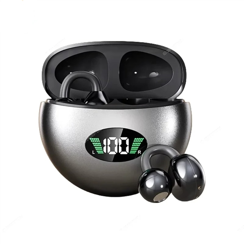 Clip On Wireless Earbuds with LED Display for Sports and Calls