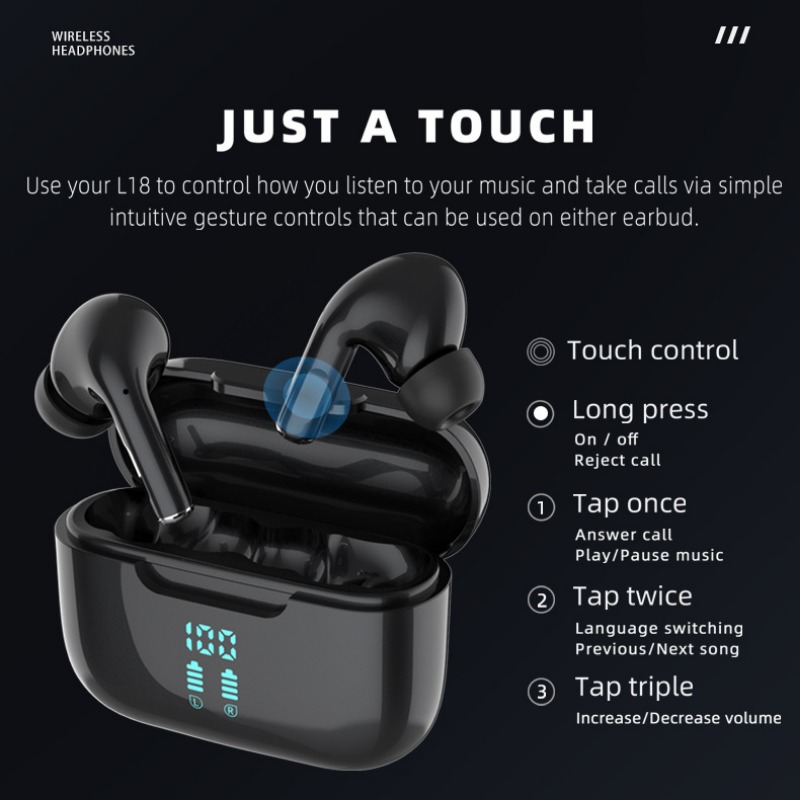 Wireless Bluetooth Earbuds With ENC Noise Reduction And Power Display 3