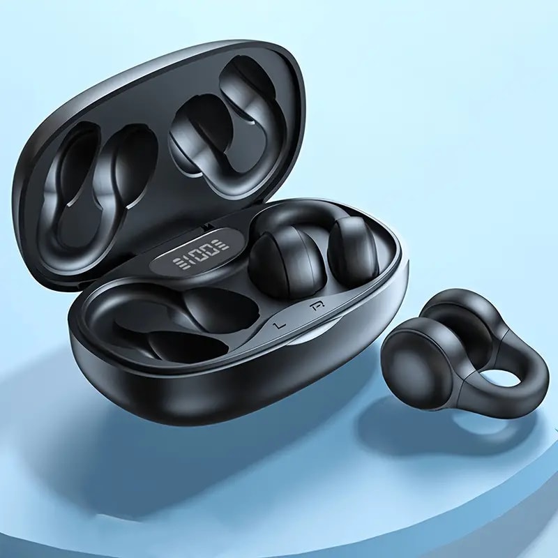 ComfortClip Bluetooth Wireless Earbuds with Noise Reduction & Power Display