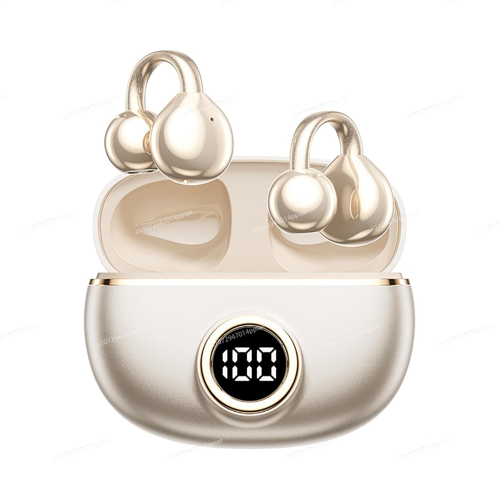 ComfortFit Clip On Bluetooth Wireless Earbuds Open Ear Bluetooth Headphones for Glasses & Small Ears with Play