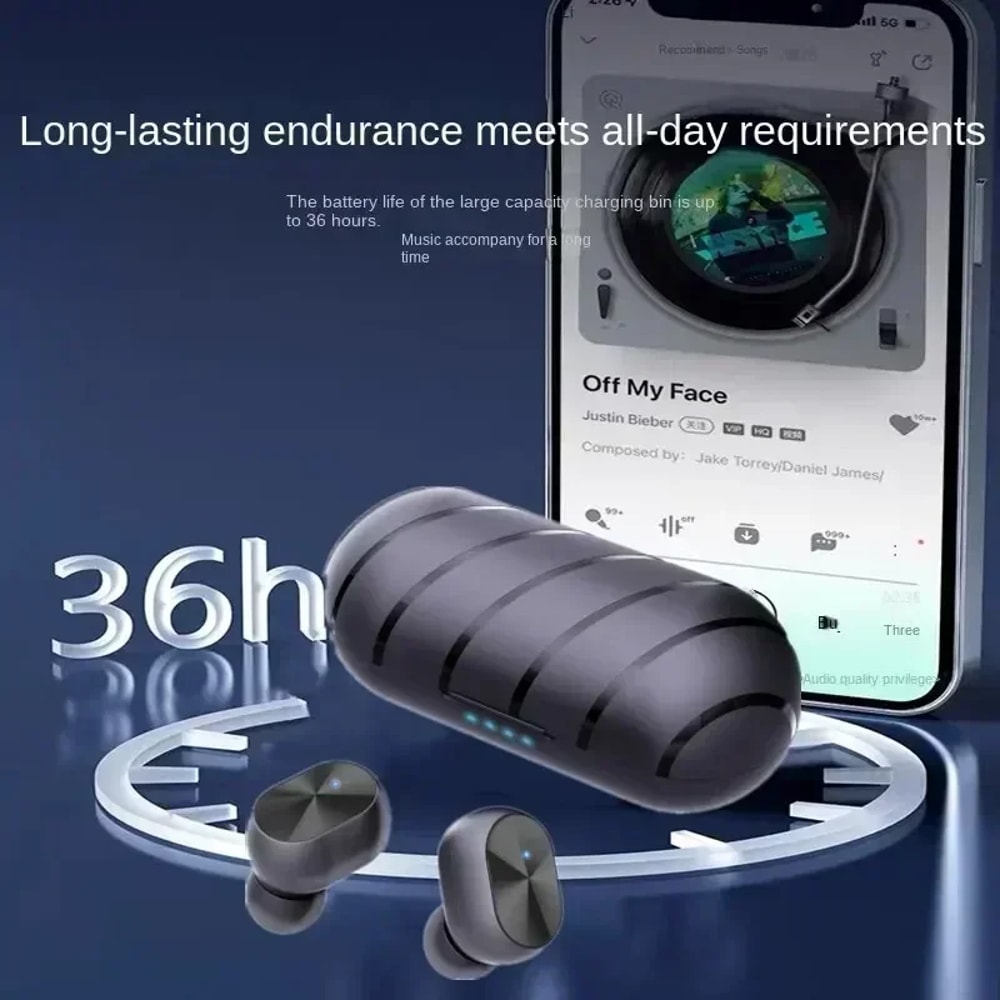 SportPro True Wireless Earbuds Noise Cancelling Bluetooth Gaming & Bass Touch Headphones