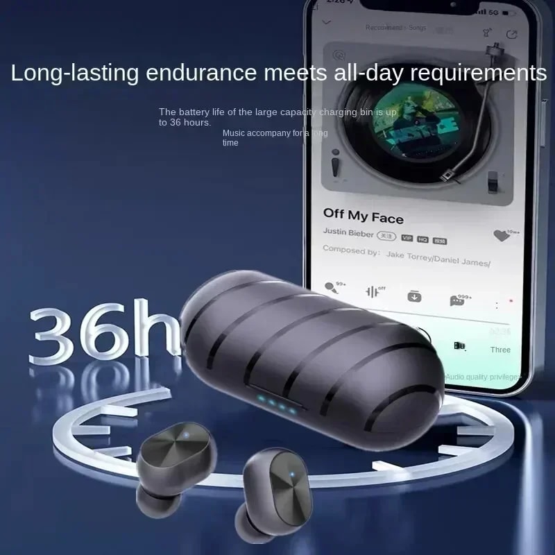 SportPro True Wireless Earbuds Noise Cancelling Bluetooth Gaming & Bass Touch Headphones