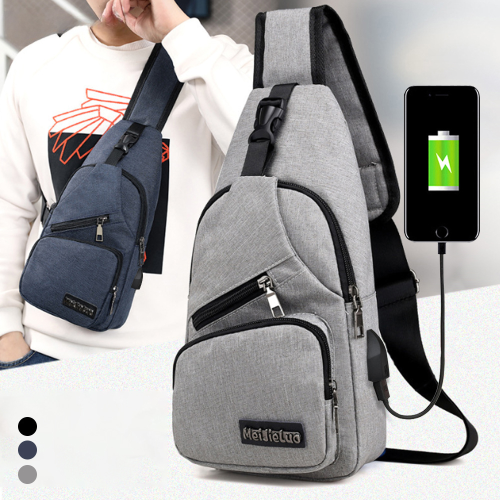 UrbanCharge Pro USB Sling Bag For Men Anti Theft Crossbody Chest Bag With Built In Power Port 1