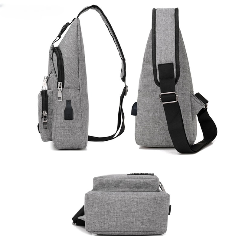 UrbanCharge Pro USB Sling Bag For Men Anti Theft Crossbody Chest Bag With Built In Power Port 3