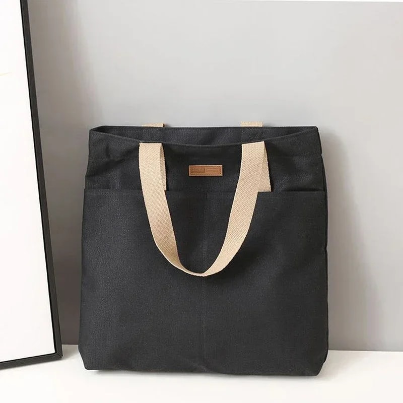 Stylish Everyday Womens Canvas Tote Bag Large Capacity Tote For Shopping Beach Daily Use 4