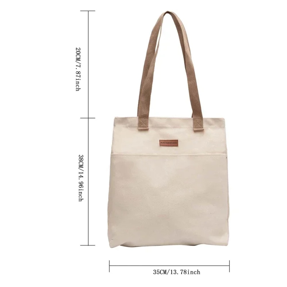Stylish Everyday Womens Canvas Tote Bag Large Capacity Tote For Shopping Beach Daily Use 5