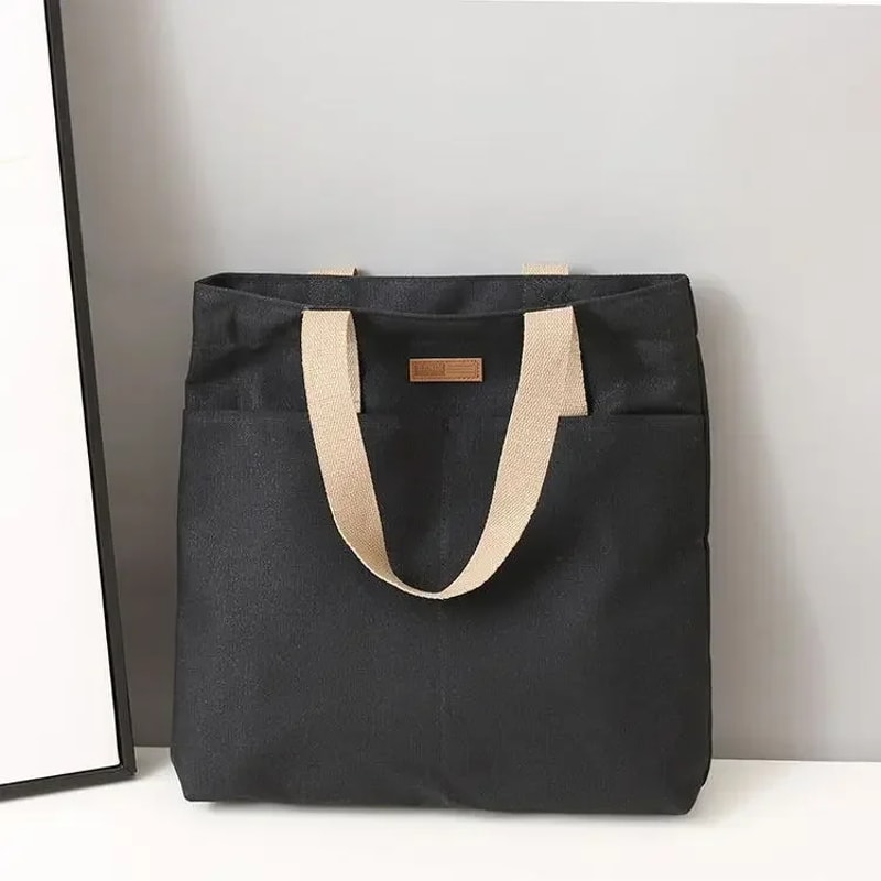 Stylish Everyday Womens Canvas Tote Bag Large Capacity Tote For Shopping Beach Daily Use 7