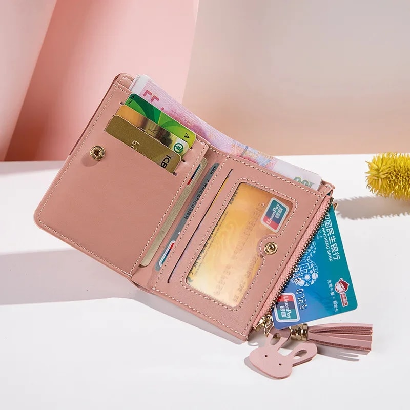 Classic Womens Leather Wallet Compact Mini Coin Purse Portable Card Holder 2
