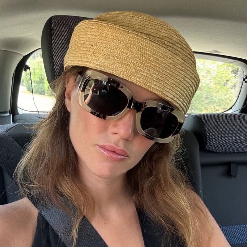 Breathable Raffia Beach Hat Unisex Summer Straw Sun Hat Beret