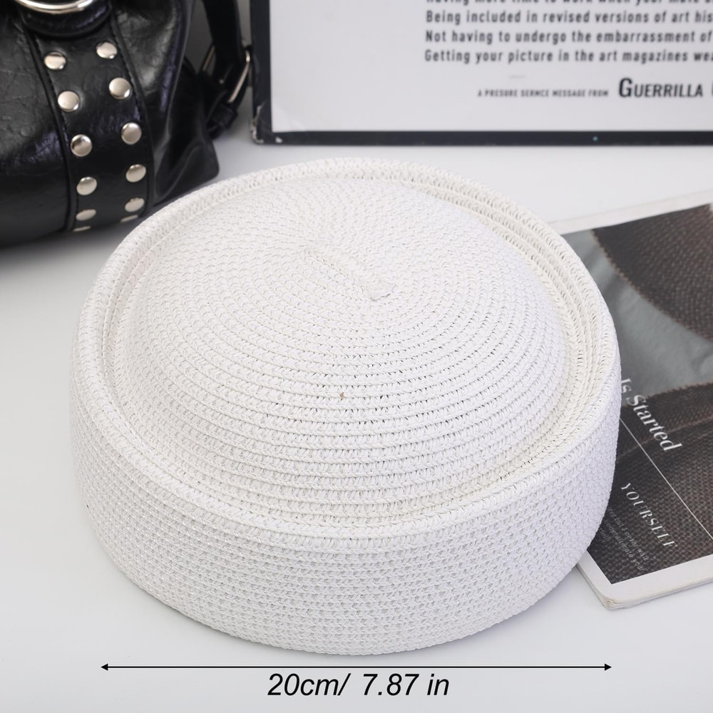 Breathable Raffia Beach Hat Unisex Summer Straw Sun Hat Beret
