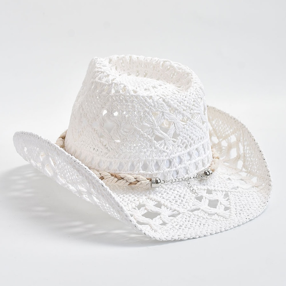 Hand Woven Summer Straw Sun Hat For Women With Shell Decor Beach Holiday Essential 2