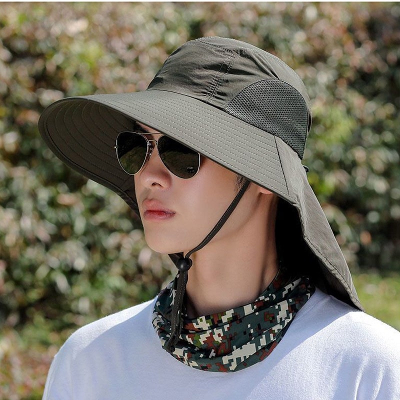 Quick Dry Outdoor Wide Brim Fishing & Hiking Sun Protection Hat with Neck Cover