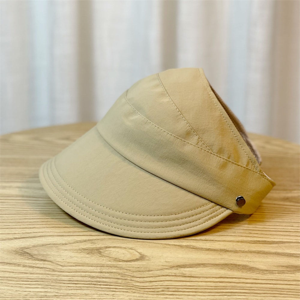 Stylish Foldable Wide Brim Sun Hat For Women Breathable Ponytail Sun Hat With Ventilated Top 4