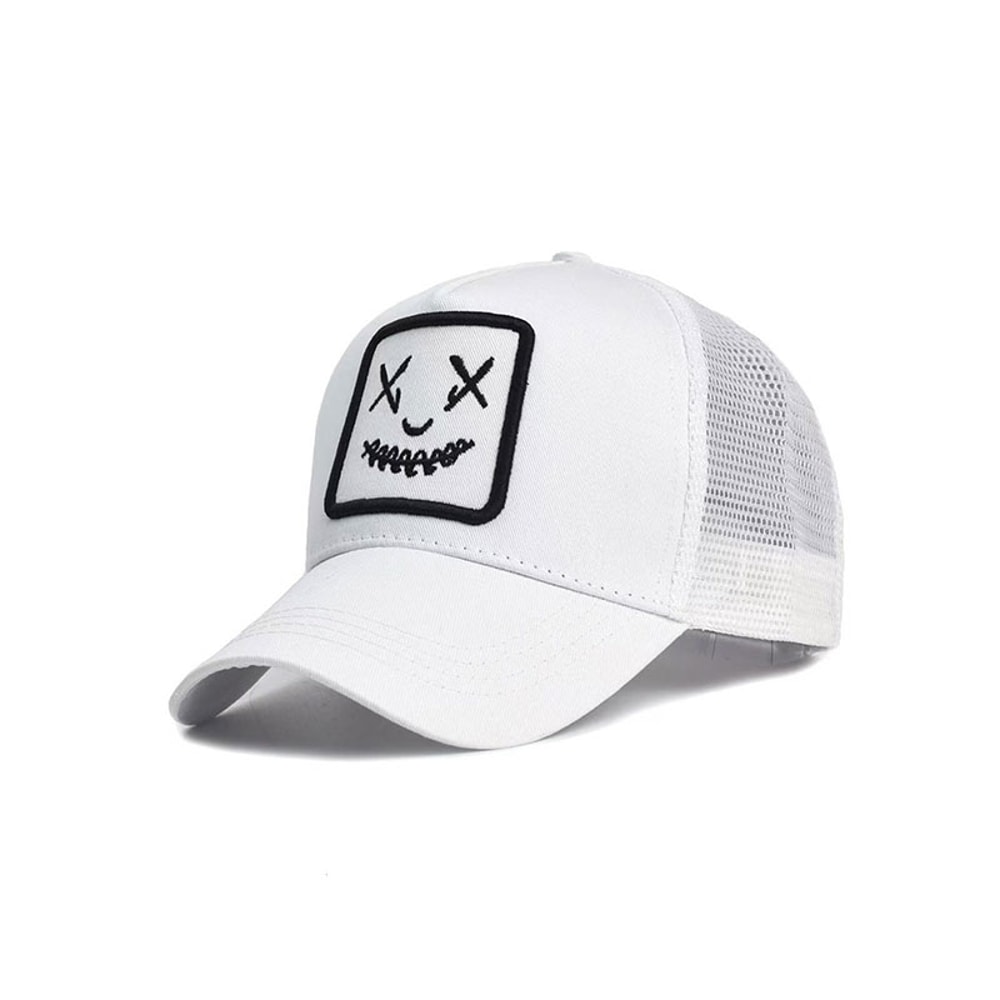 Smiley Embroidered Mesh Visor Outdoor Baseball Cap Breathable Sun Protection Cap 8